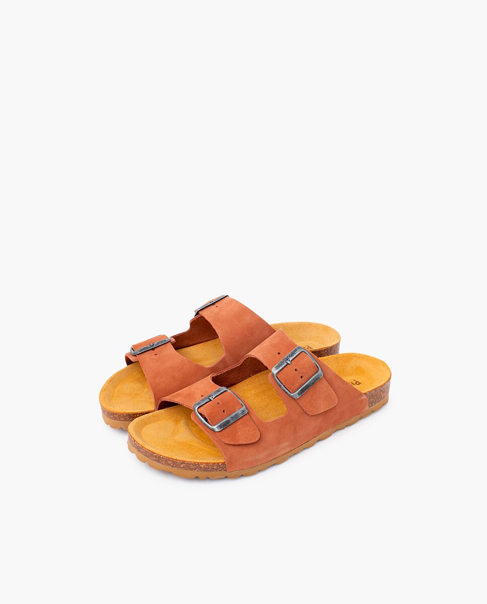 Sandálias Fechadas Bio de Fivela Dupla Infantil Pisamonas Castanho-claro-3