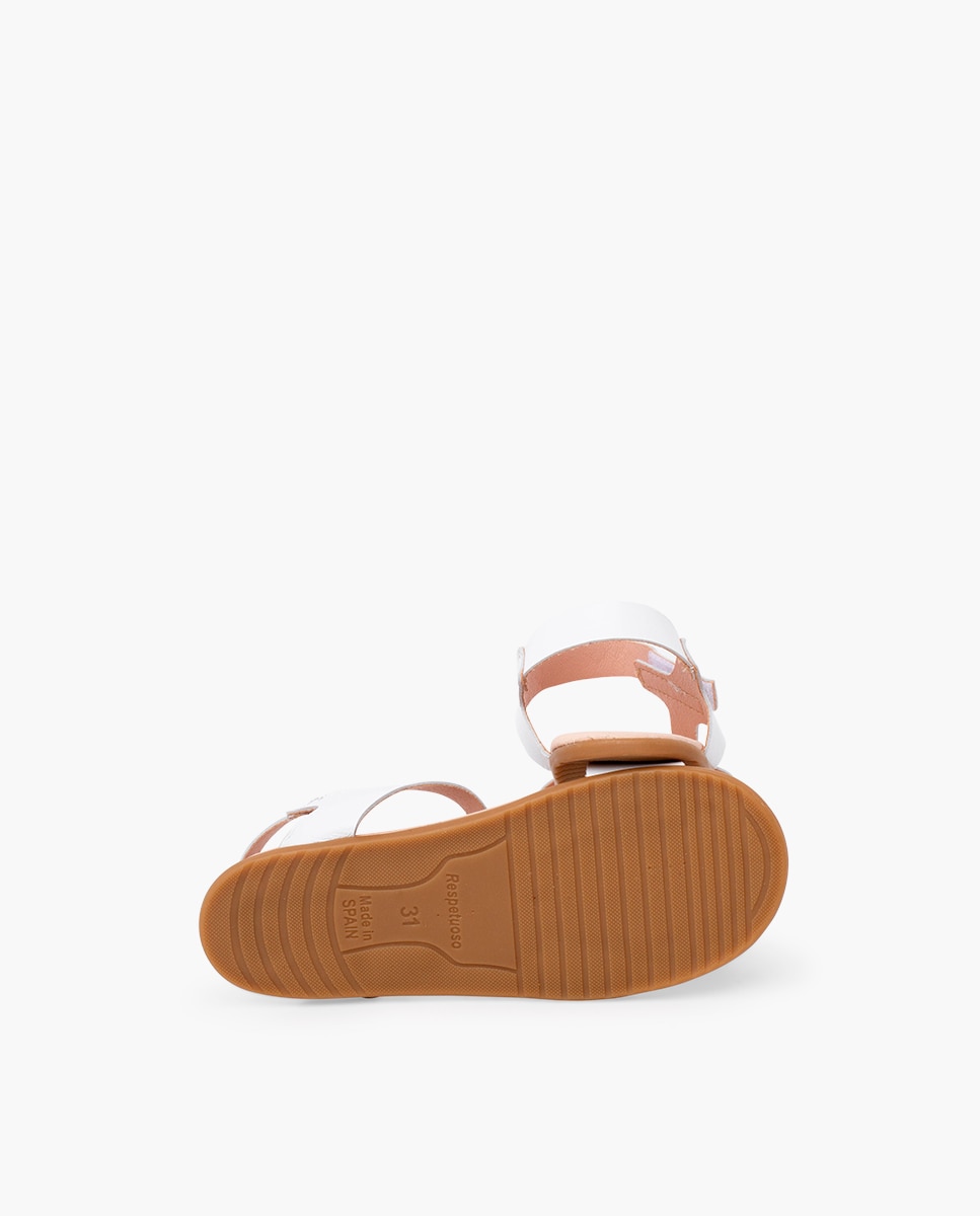 Sandálias Fechadas Infantil Barefoot em Pele com Tachas Pisamonas Branco-2