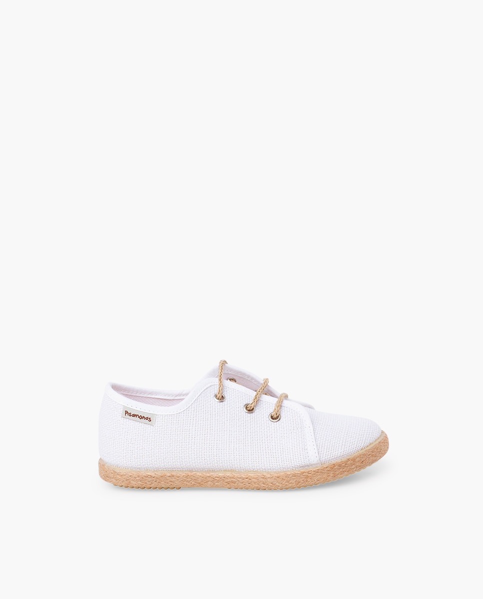Imagem 0 de Sapatos de Cordões Infantil de Linho e Juta