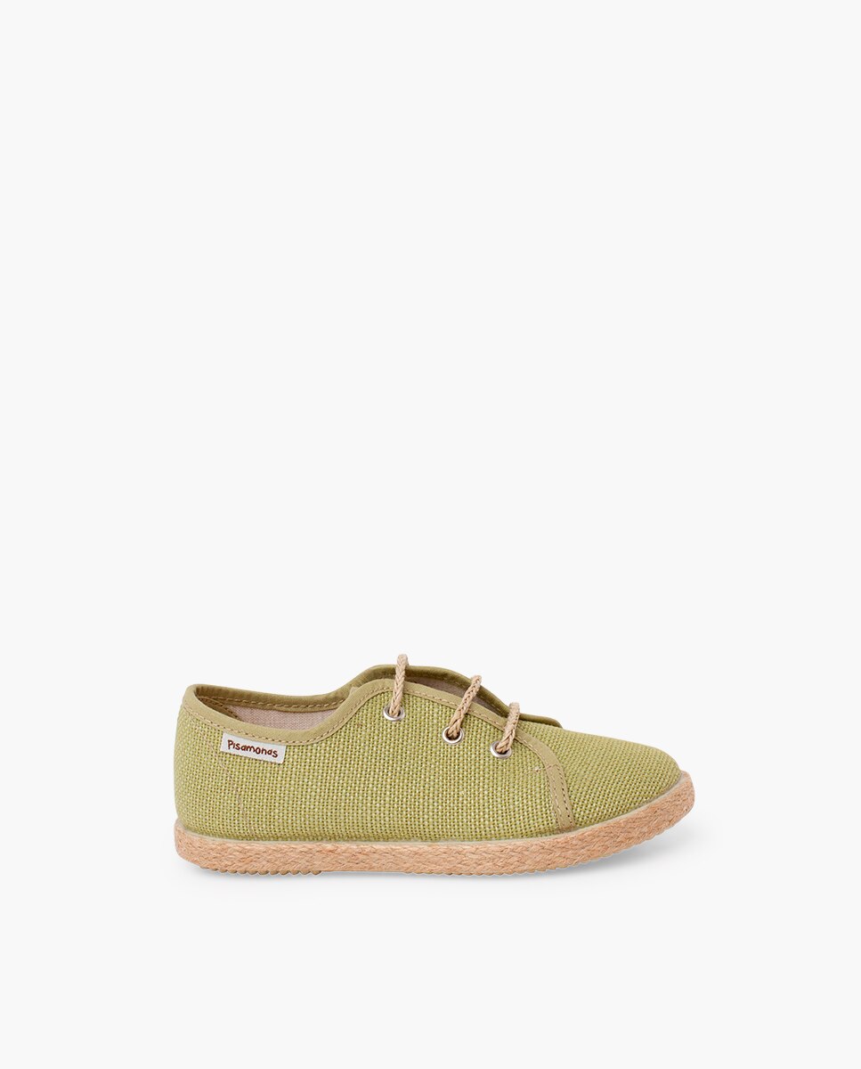 Imagem 0 de Sapatos de Cordões e Bluchers Infantil em Linho com Cordões e Juta