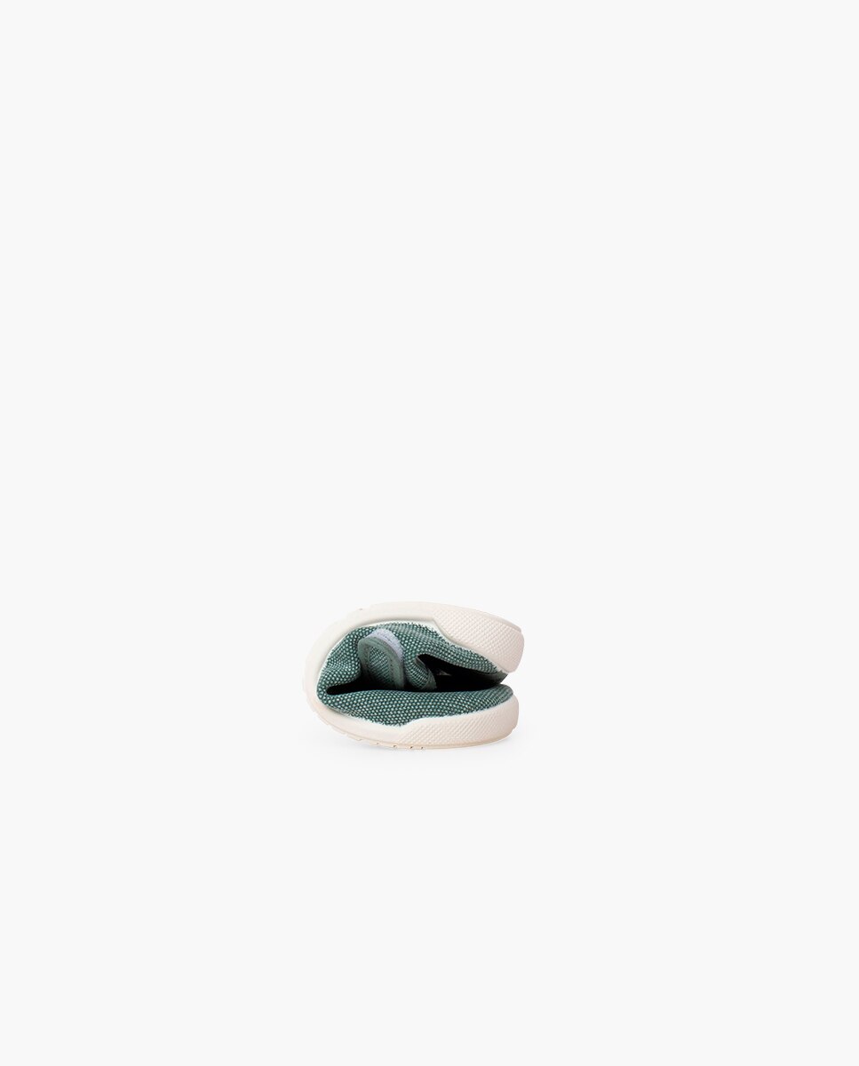 Pepitos para Bebé Barefoot de Lona Canvas com Tira Verde-5