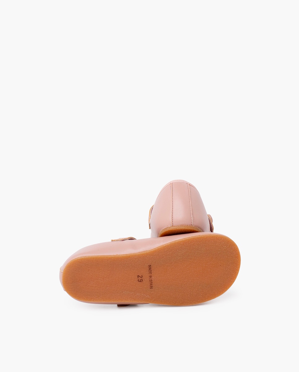 Merceditas de Comunhão Barefoot com Tira Velcro Rosa-2