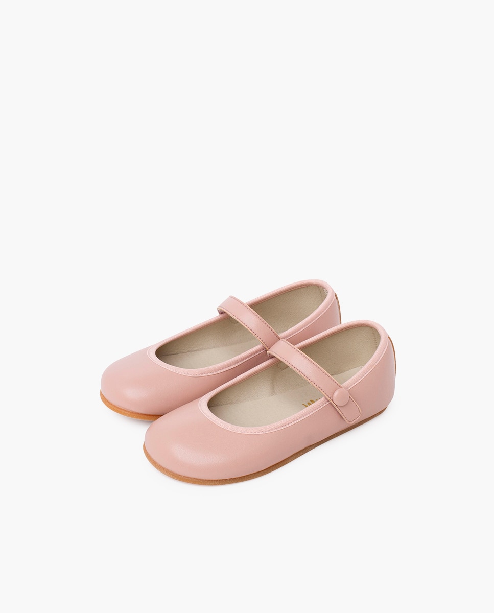Merceditas de Comunhão Barefoot com Tira Velcro Rosa-3
