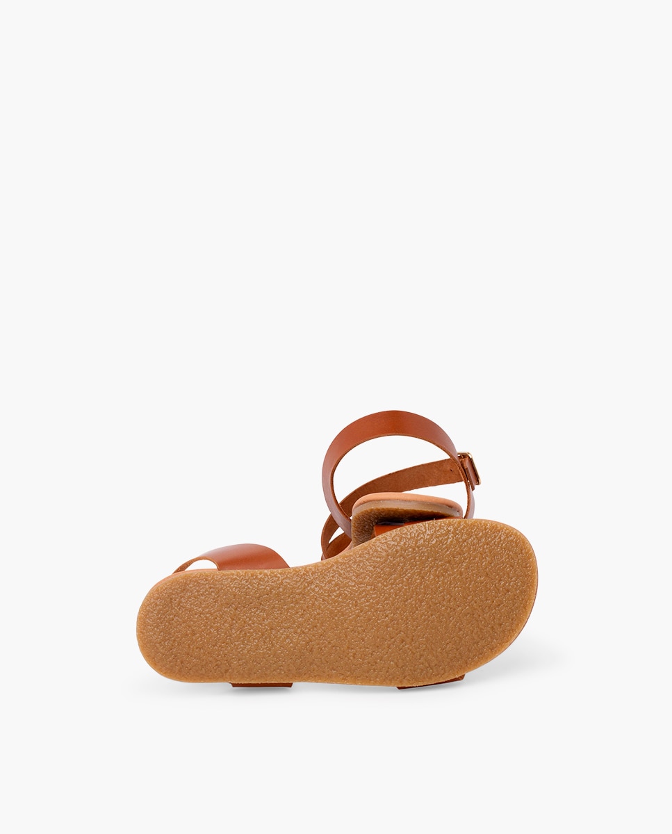 Sandálias Fechadas Infantil Barefoot com Tira Cruzada Pisamonas Camel-2