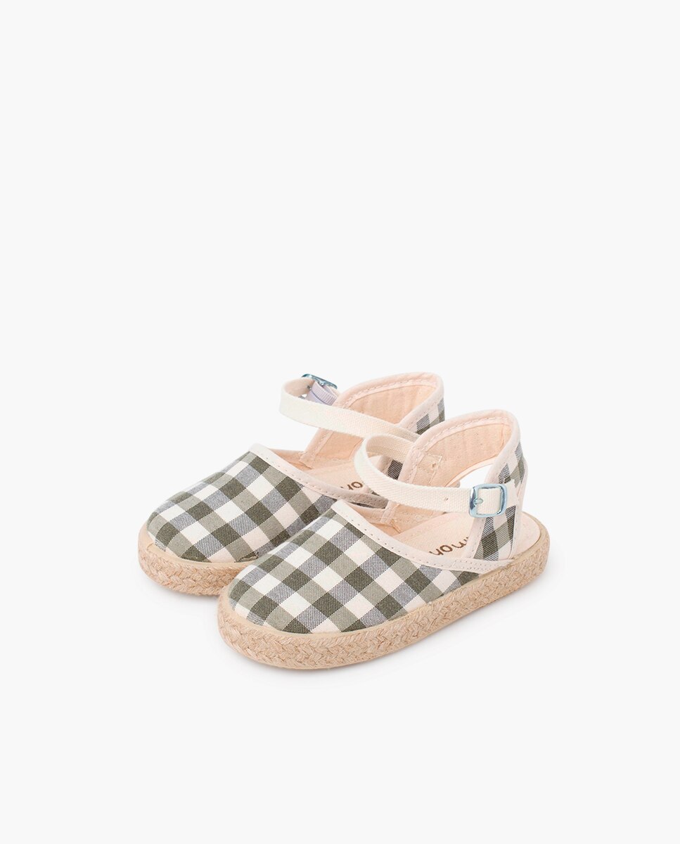 Alpercatas Aos Quadrados Vichy com Fivela Pisamonas Verde-3