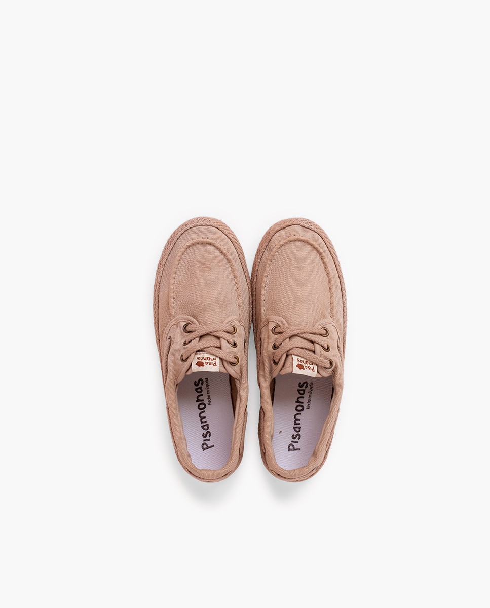 Náuticos Infantil Casual Tamanhos Altos de Lona Pisamonas Taupe-4