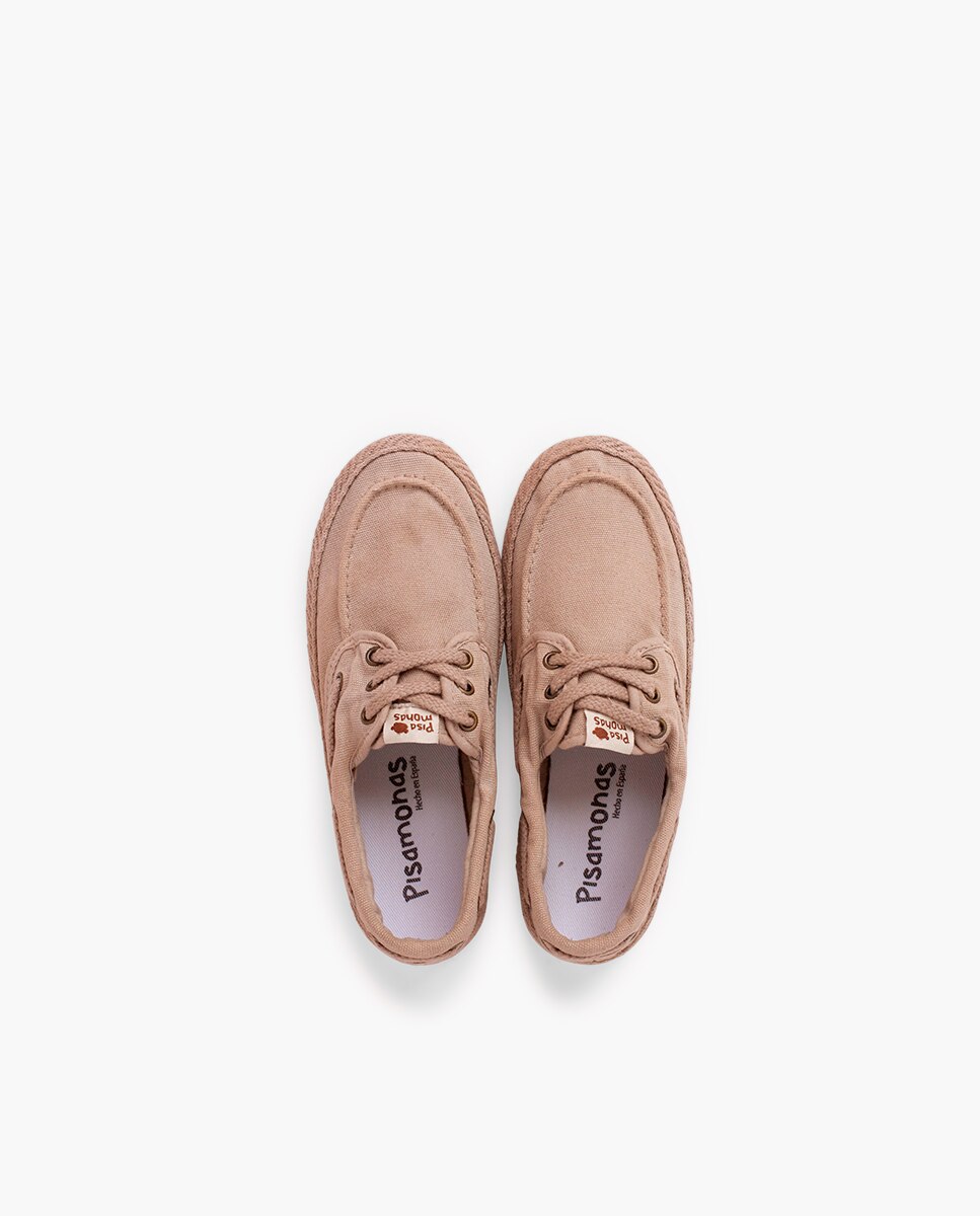 Náuticos Infantil Casual de Lona Lavada Pisamonas Taupe-4