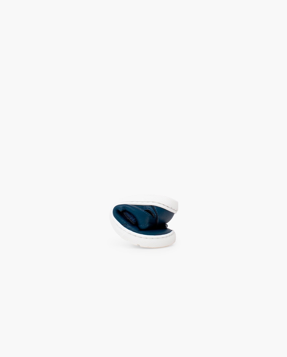 Sandálias Fechadas Infantil Barefoot com Velcro Duplo de Napa Azul-índigo-5