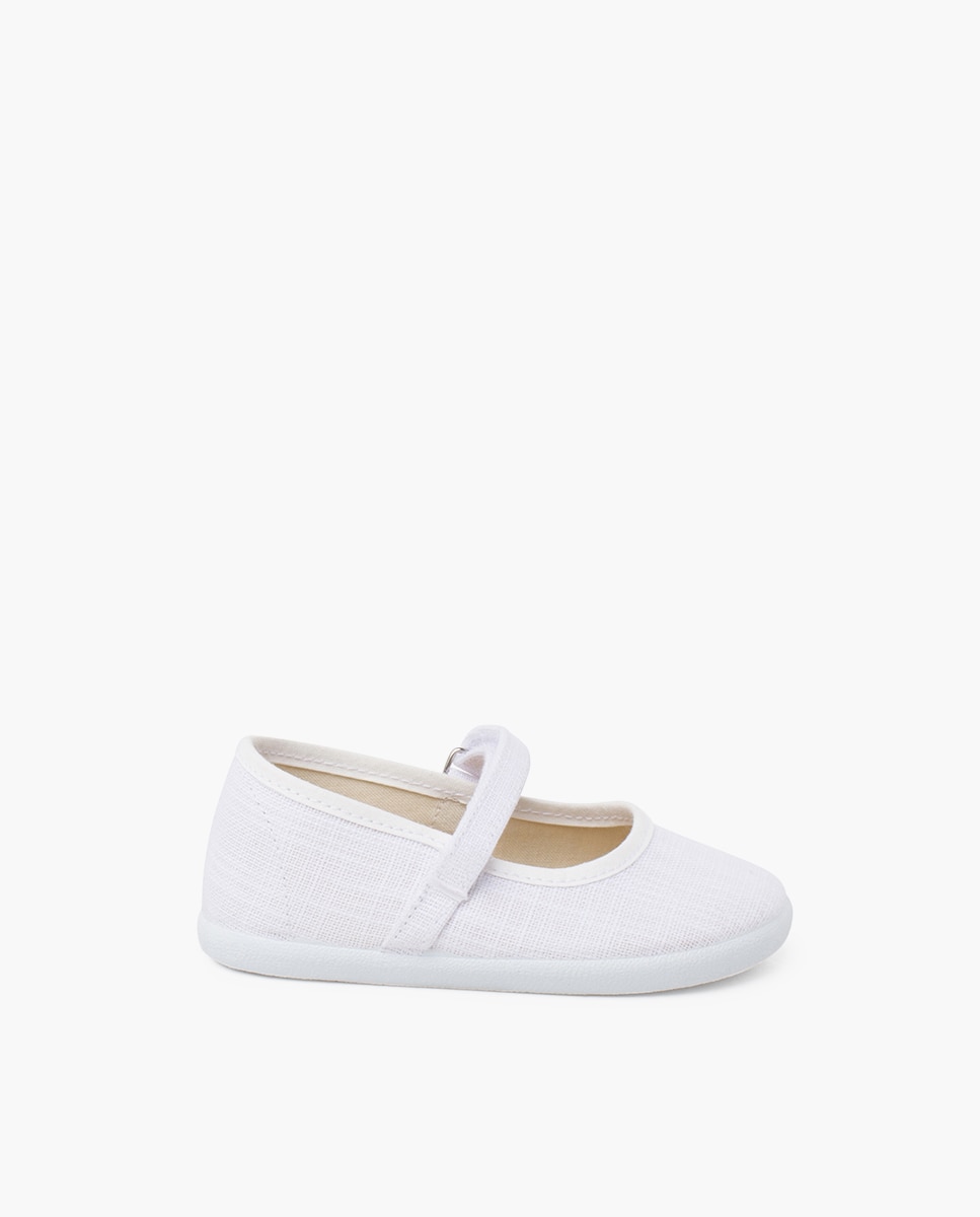 Imagem 0 de Sapatos de Presilha Infantil Barefoot em Linho Leve com Fecho