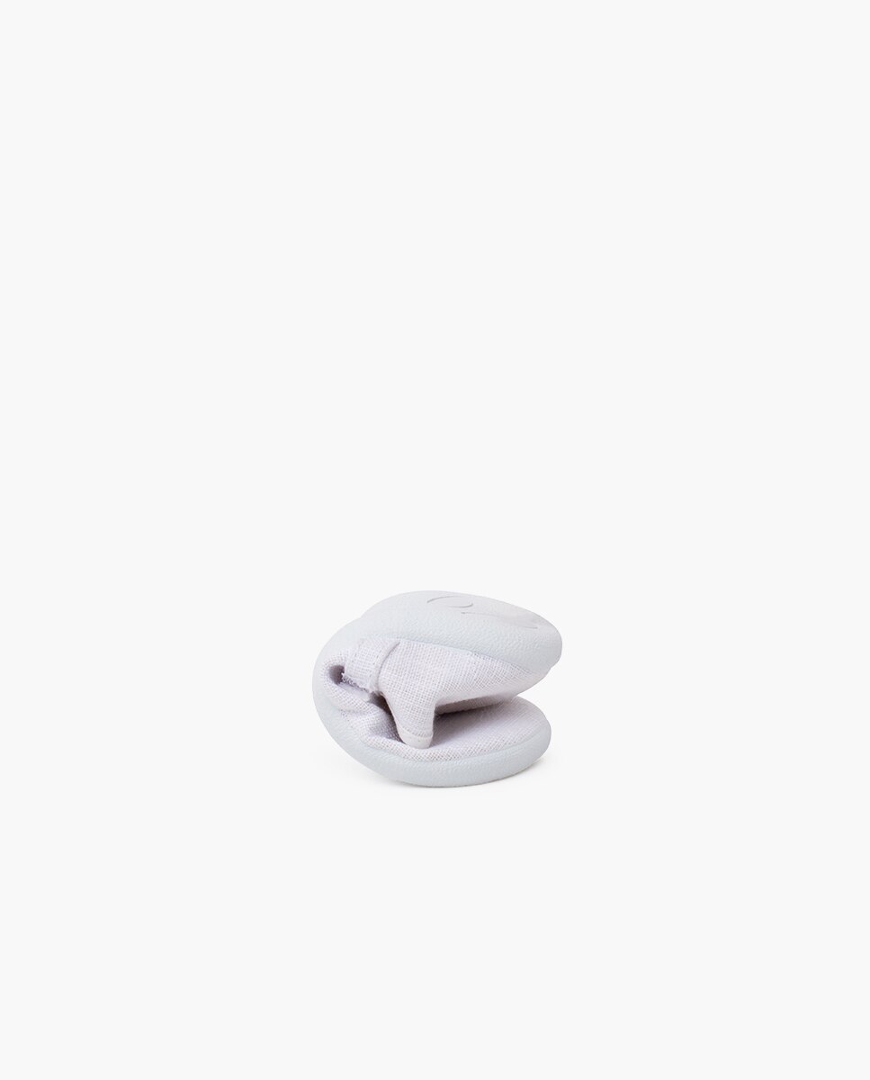 Sapatos de Presilha Infantil Barefoot em Linho Leve com Fecho Branco-5