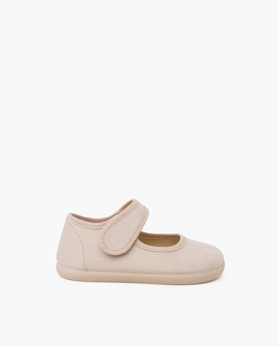 Merceditas Infantil Barefoot em Linho Fino Bege-1