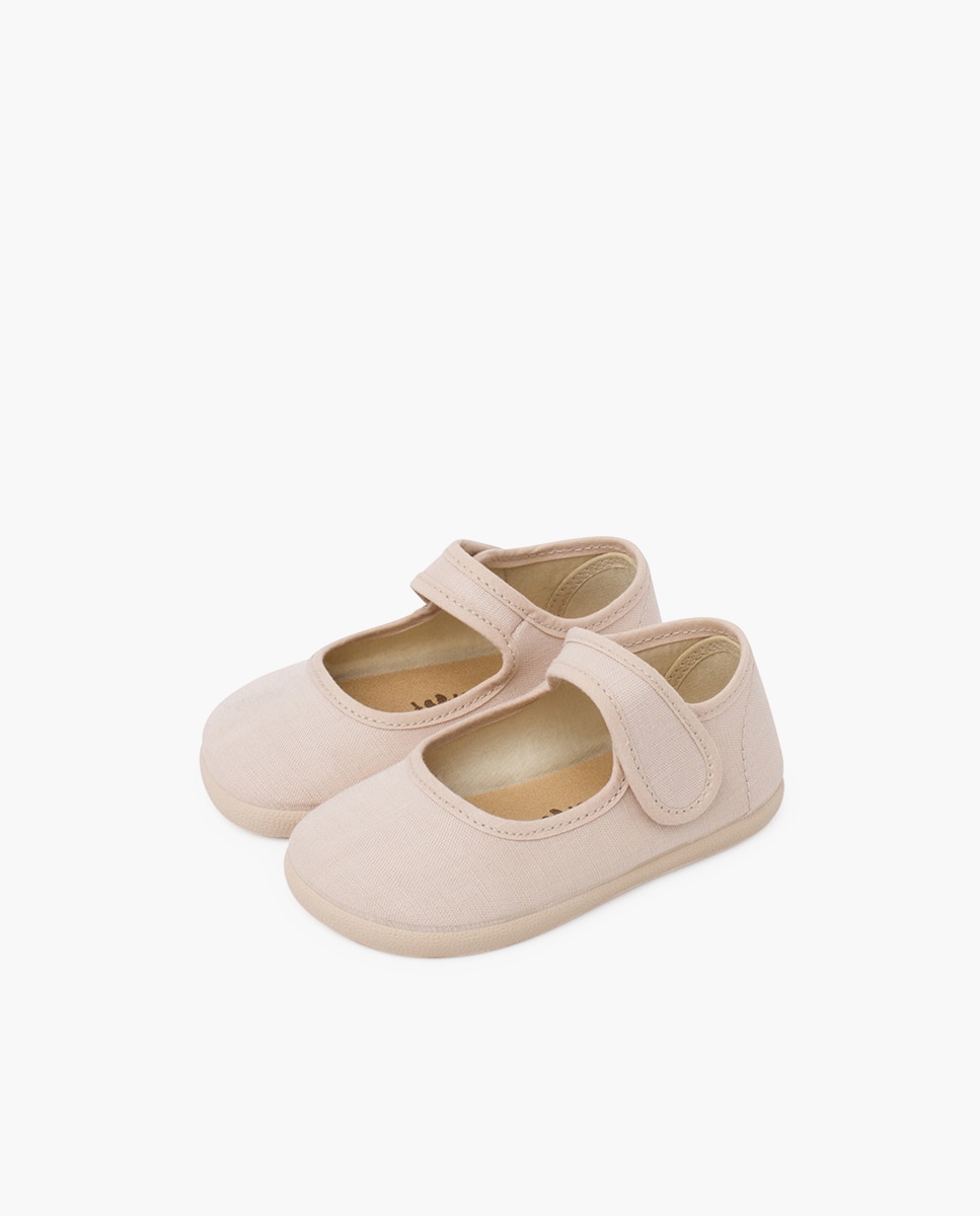 Merceditas Infantil Barefoot em Linho Fino Bege-3
