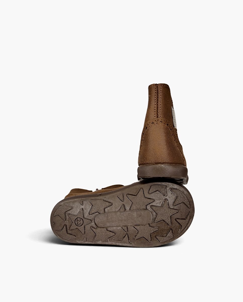 Botas Infantil Barefoot Perfurado Decorativo Camel-2