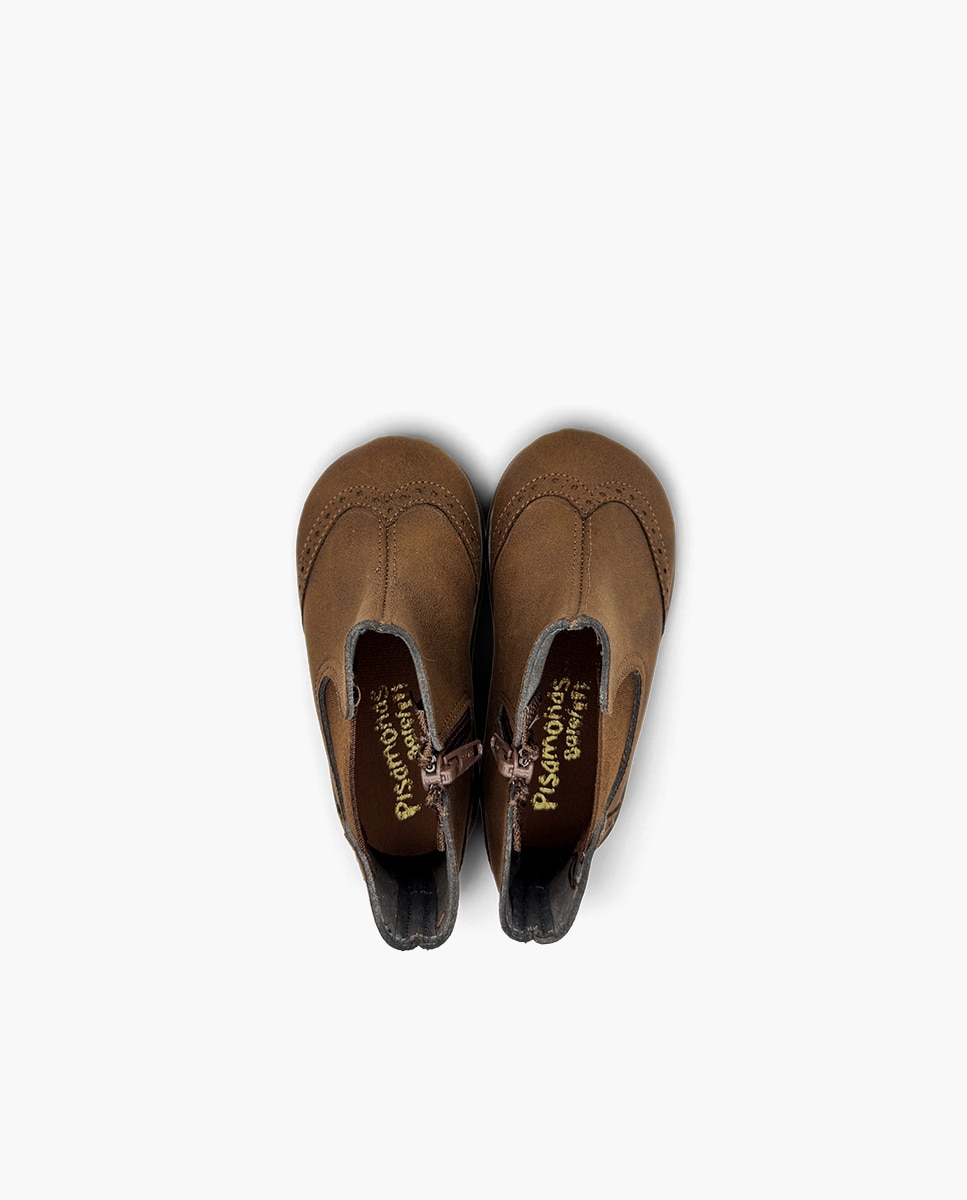 Botas Infantil Barefoot Perfurado Decorativo Camel-4