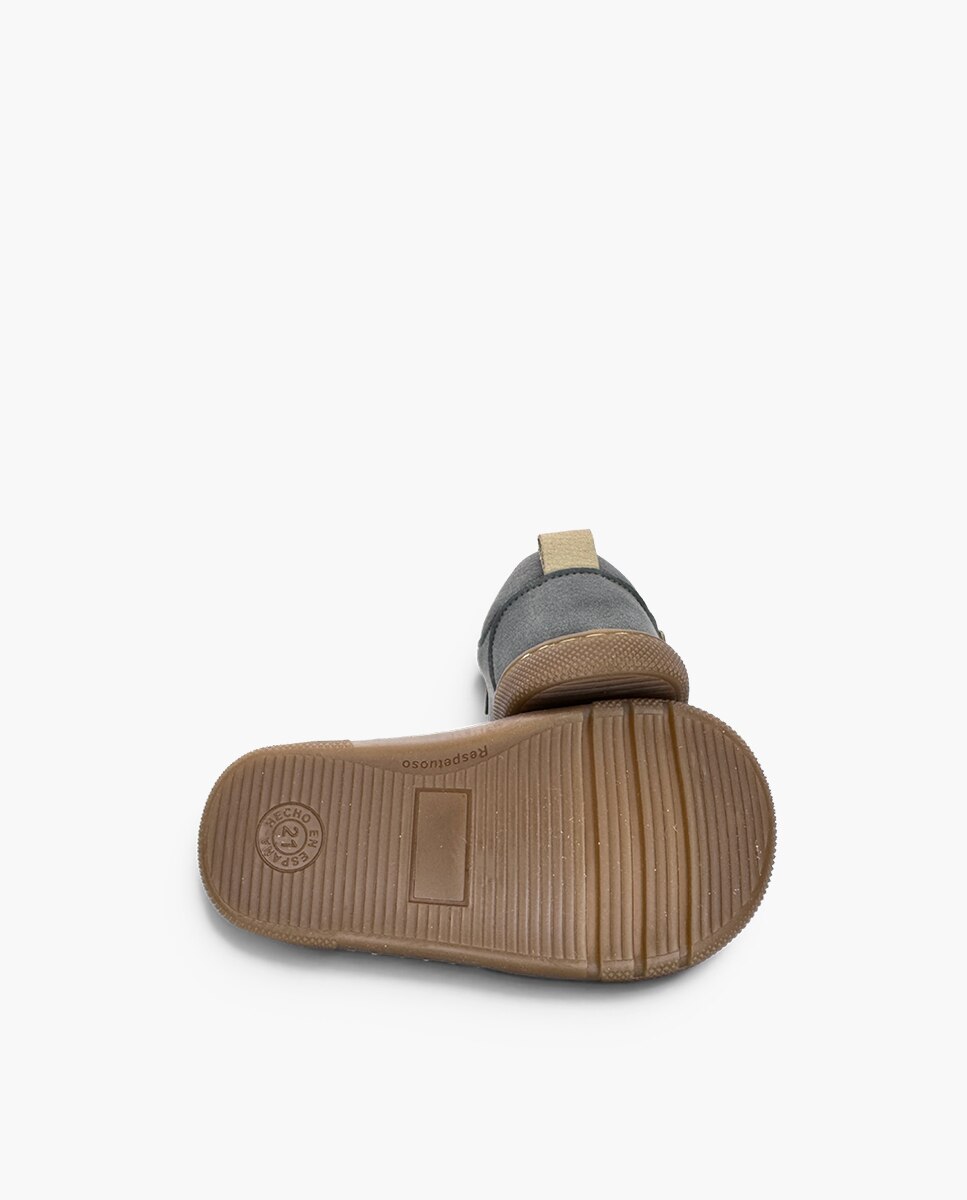 Sapatilhas de Lona Barefoot Efeito Nobuck Adorno Cinzento-2