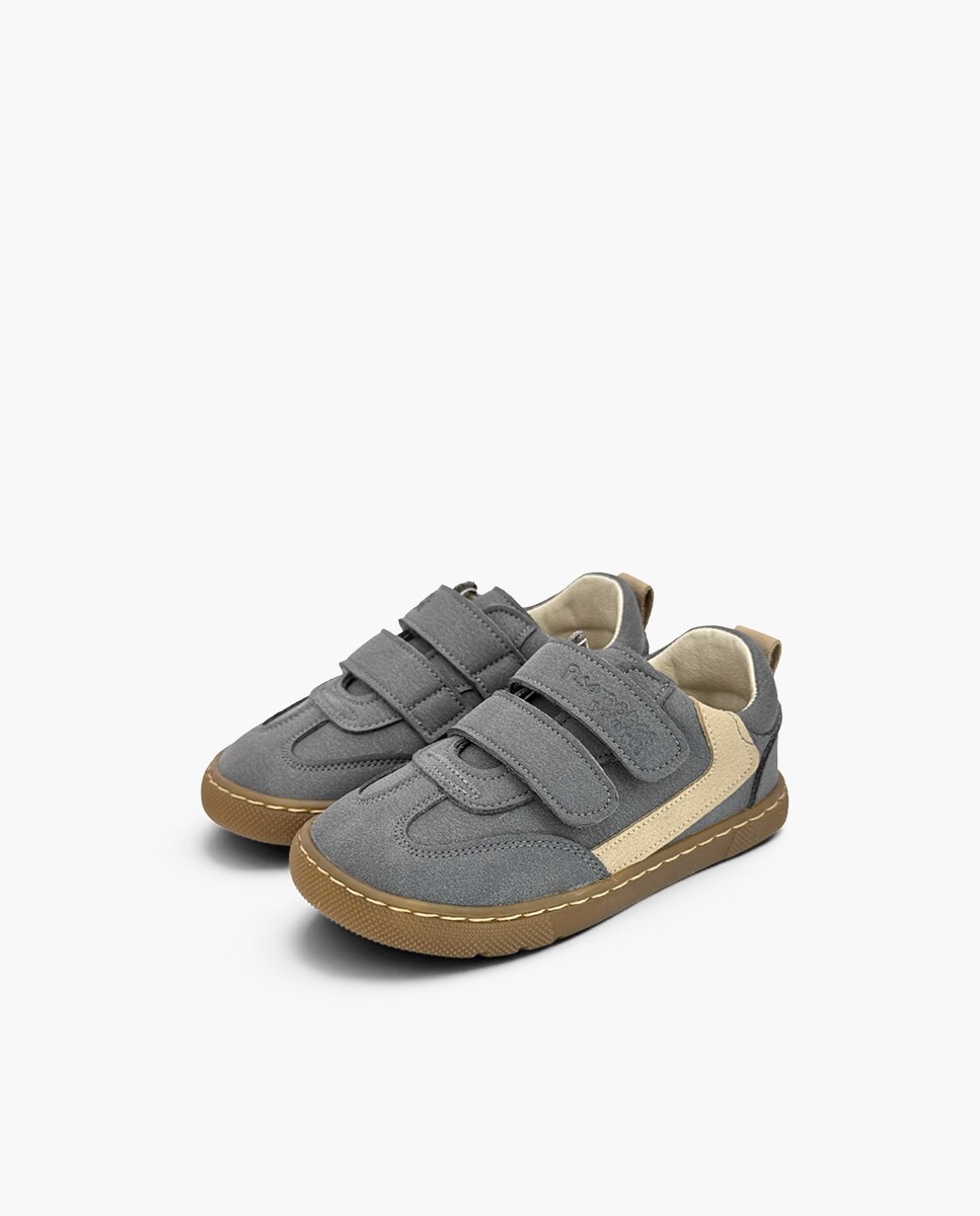 Sapatilhas de Lona Barefoot Efeito Nobuck Adorno Cinzento-3