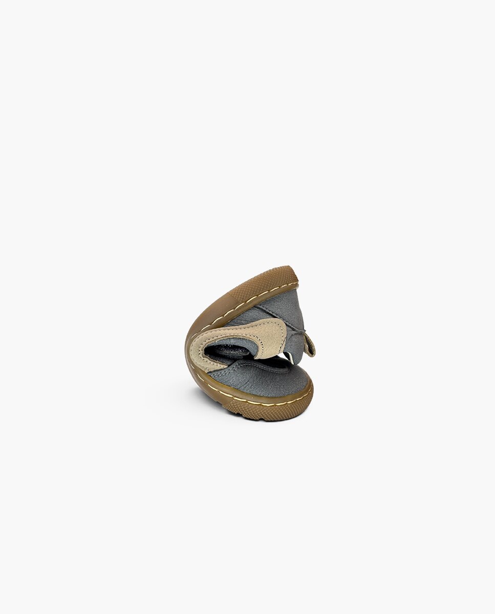 Sapatilhas de Lona Barefoot Efeito Nobuck Adorno Cinzento-5