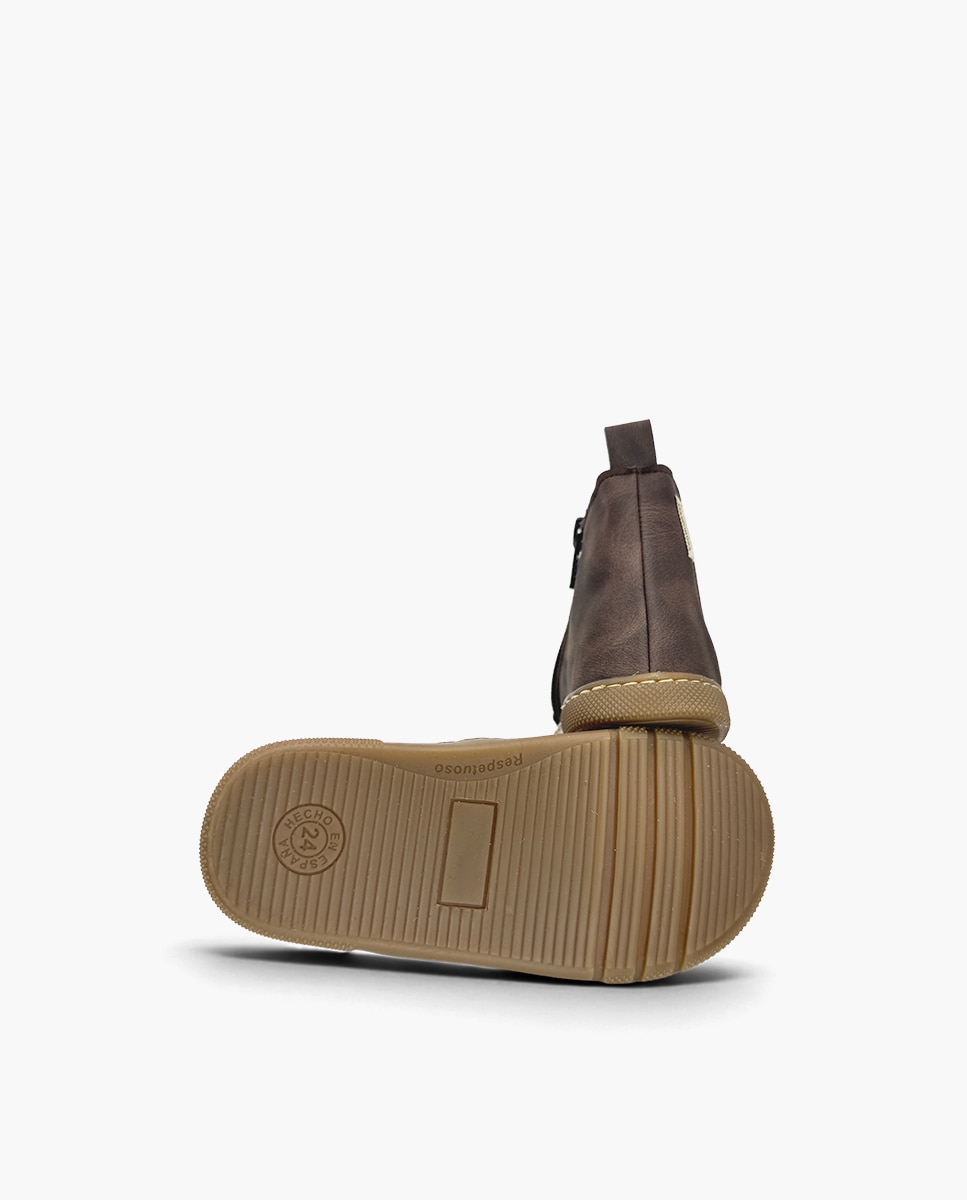 Botas Infantil Barefoot Efeito Desgastado Castanho-2