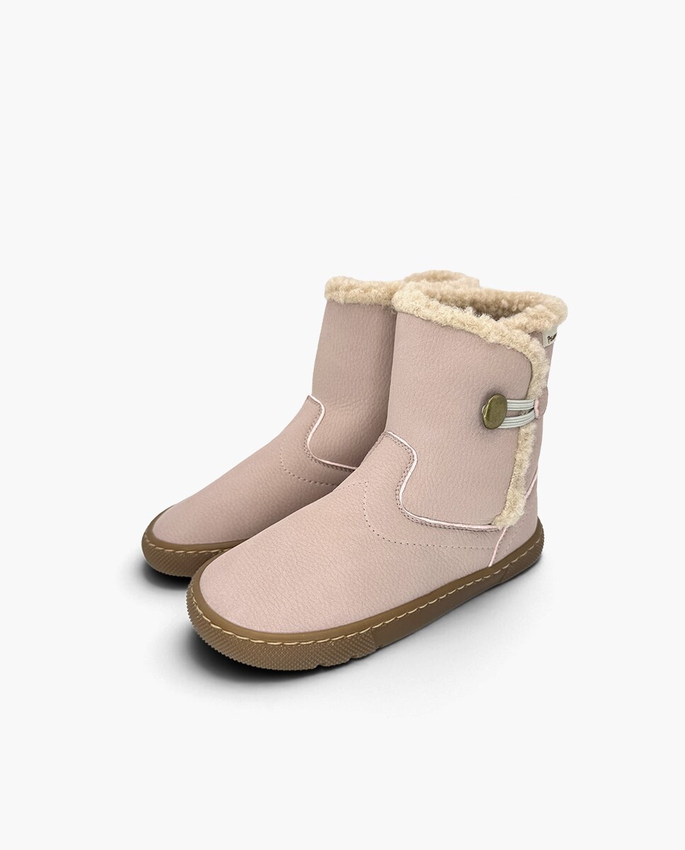 Botas Infantil Barefoot com Forro de Pelo de Ovelha Rosa-3