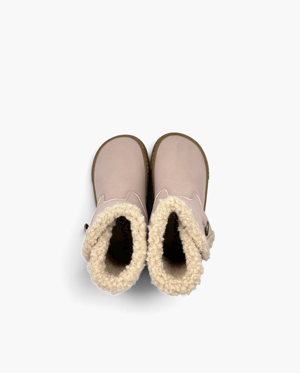 Botas Infantil Barefoot com Forro de Pelo de Ovelha Rosa-4