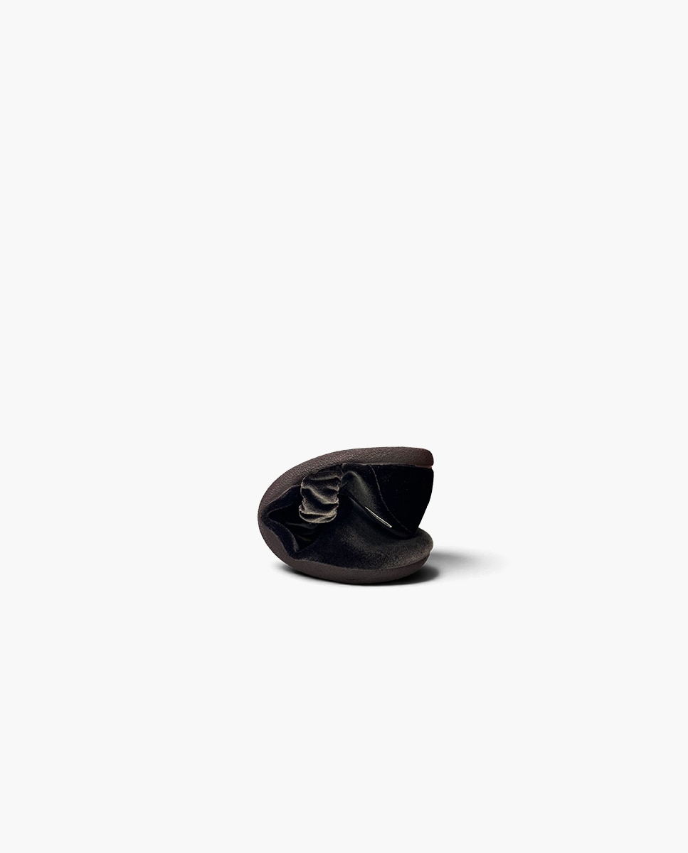 Merceditas Infantil Barefoot Veludo com Tira Franzida Castanho-5