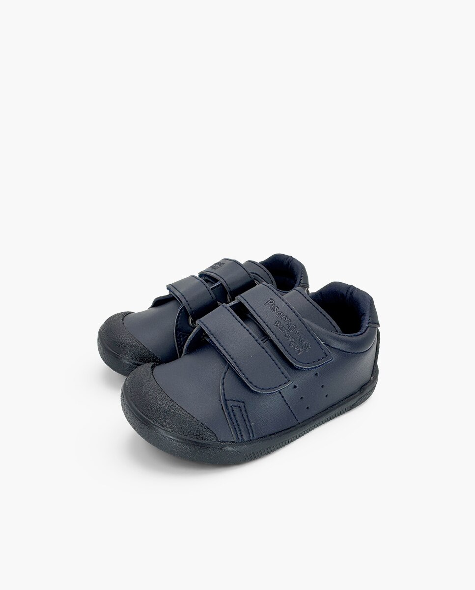 Sapatilhas de Lona Infantil Suaves Barefoot Colégio Efeito Azul-marinho-3