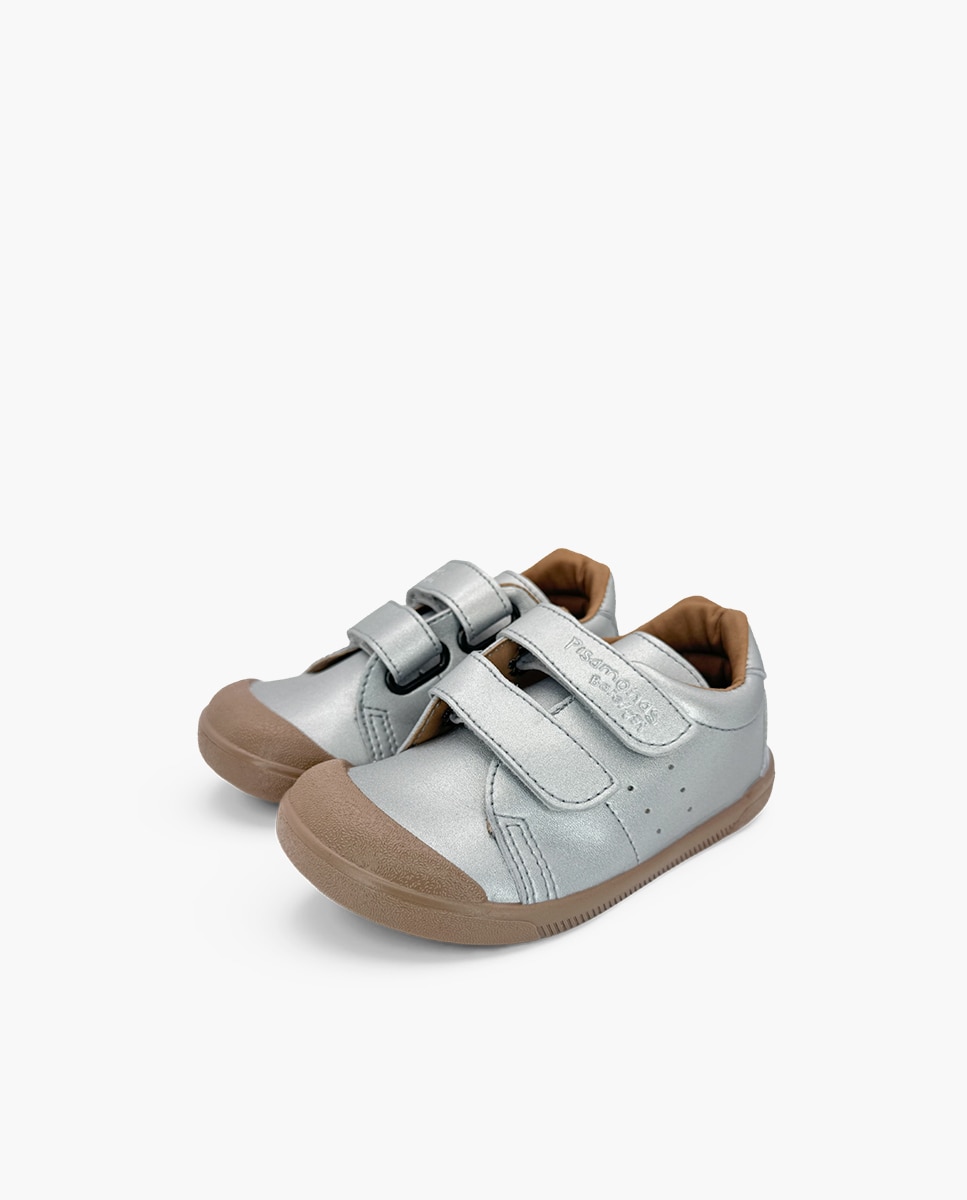Sapatilhas de Lona Barefoot Efeito Pele Metalizadas Prata-3