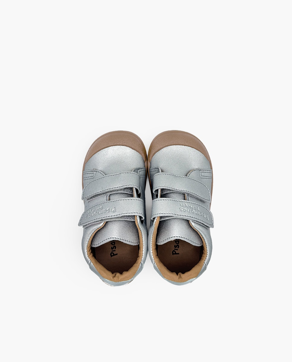 Sapatilhas de Lona Barefoot Efeito Pele Metalizadas Prata-4