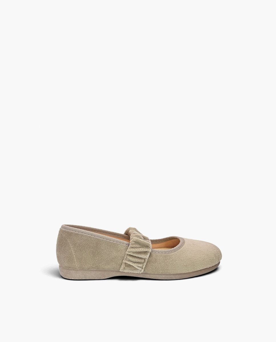 Imagem 0 de Sapatos de Presilha em Veludo com Franzido