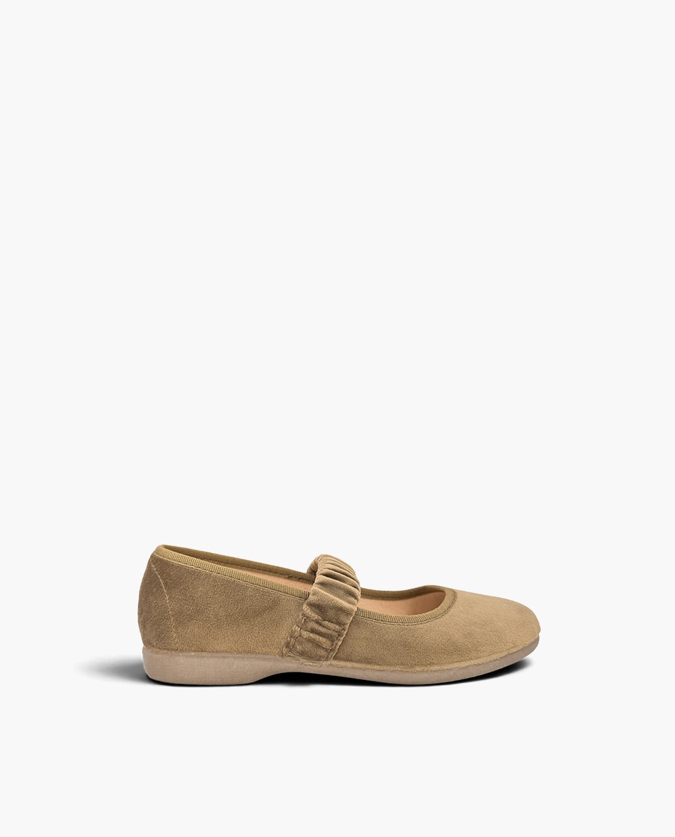 Imagem 0 de Sapatos de Presilha em Veludo com Franzido