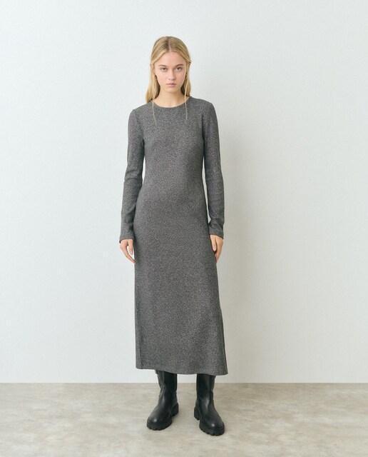 Imagem 0 de Vestido Midi com Fio Metálico