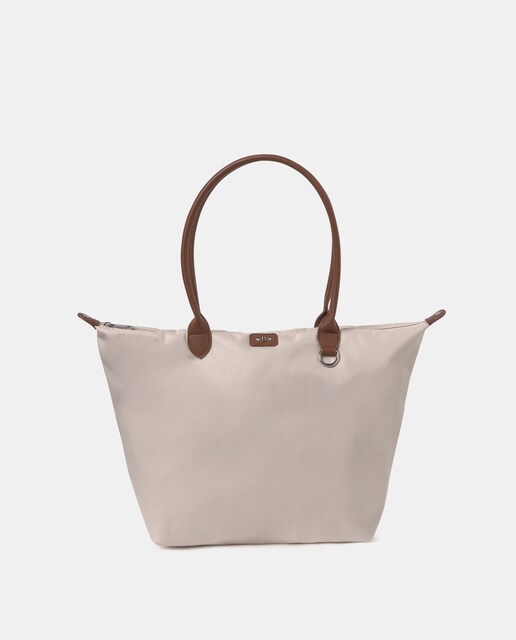 Imagem 0 de Mala de Ombro Estilo Shopper em Bege