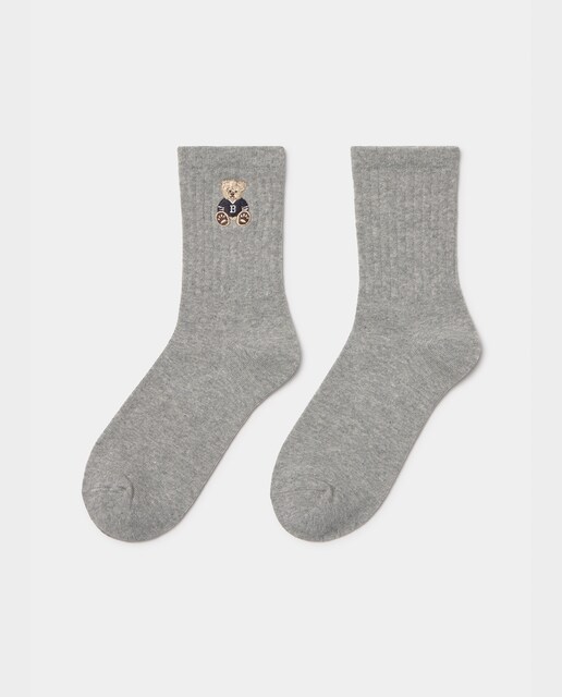 Imagem 0 de Meias com Bordado em Cinzento