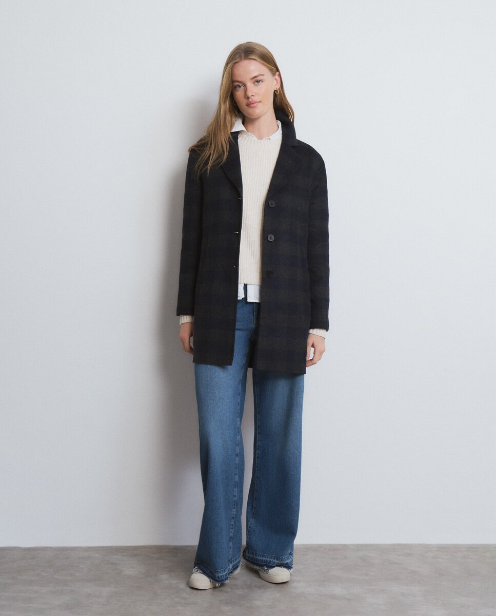 Sobretudo Aos Quadrados Cinzento-escuro-3