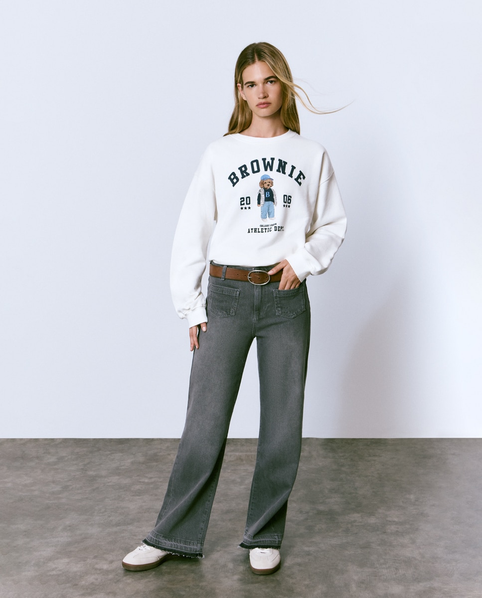 Imagem 0 de Jeans Culotte com Bolsos Frontais