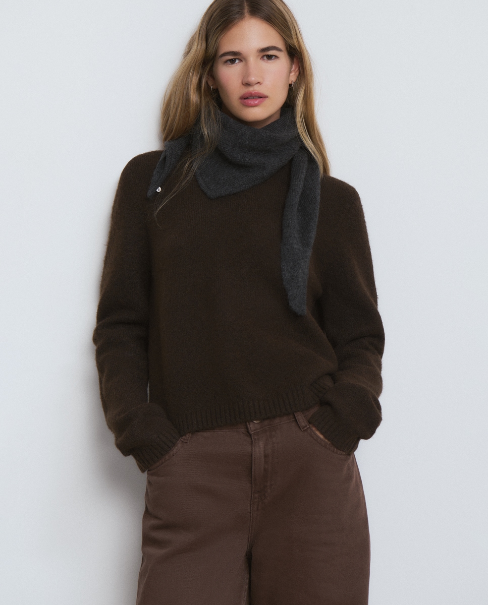 Camisola com Laços Castanho-1