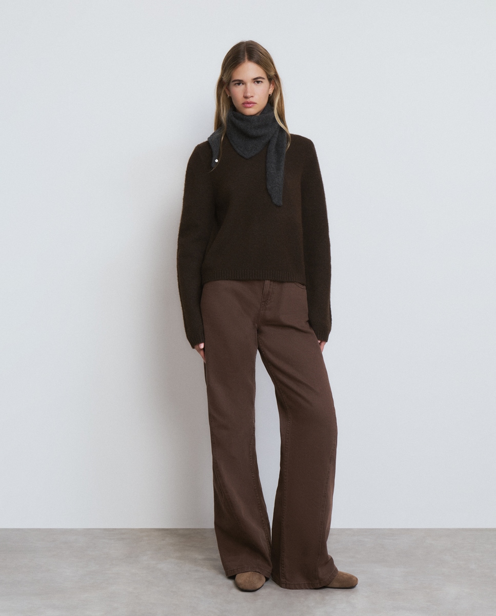 Camisola com Laços Castanho-3