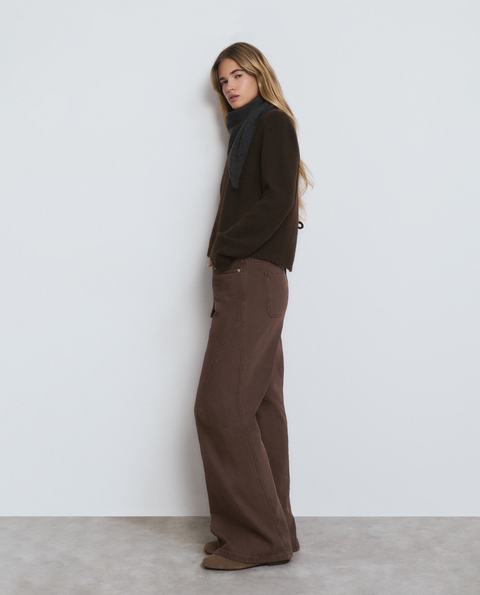 Camisola com Laços Castanho-4