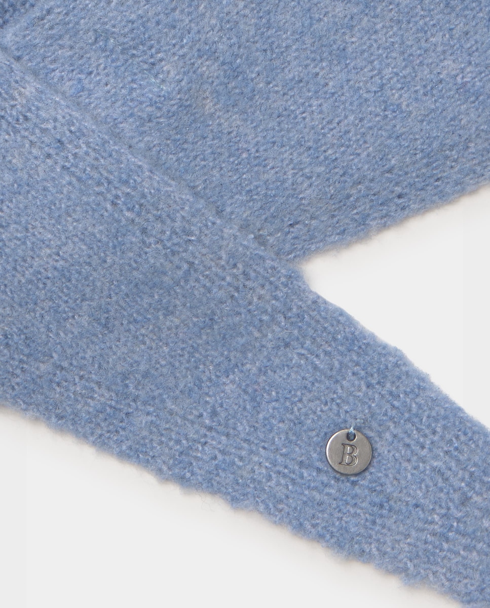 Écharpe de Malha Azul-claro-3