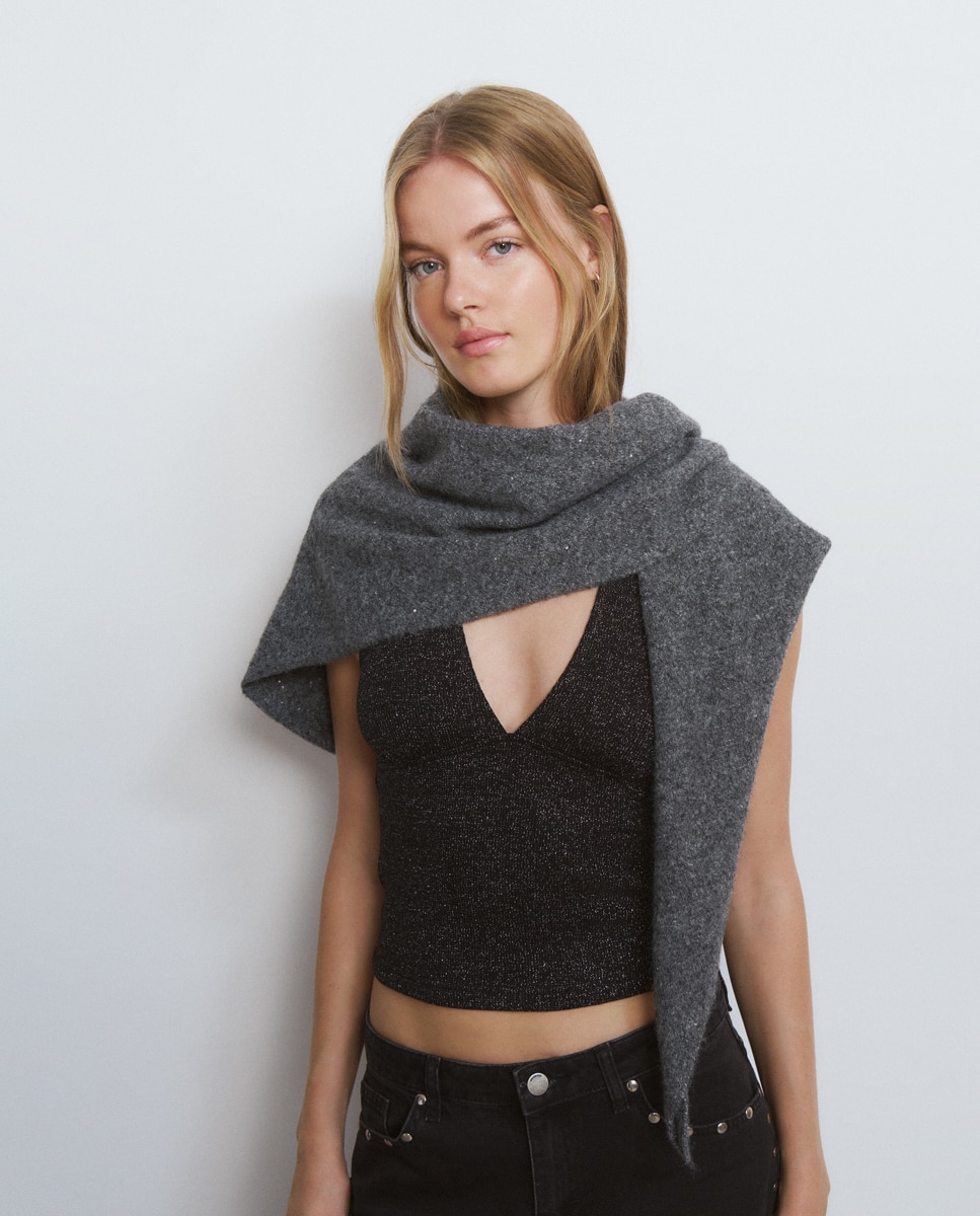 Capa Pequena com Lantejoulas Cinzento-2