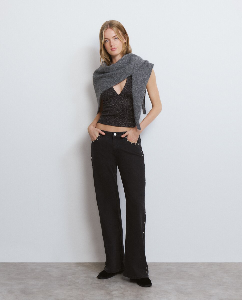 Capa Pequena com Lantejoulas Cinzento-4