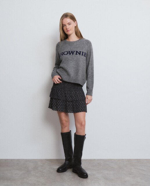 Imagem 0 de Saia Curta Estampada com Folhos