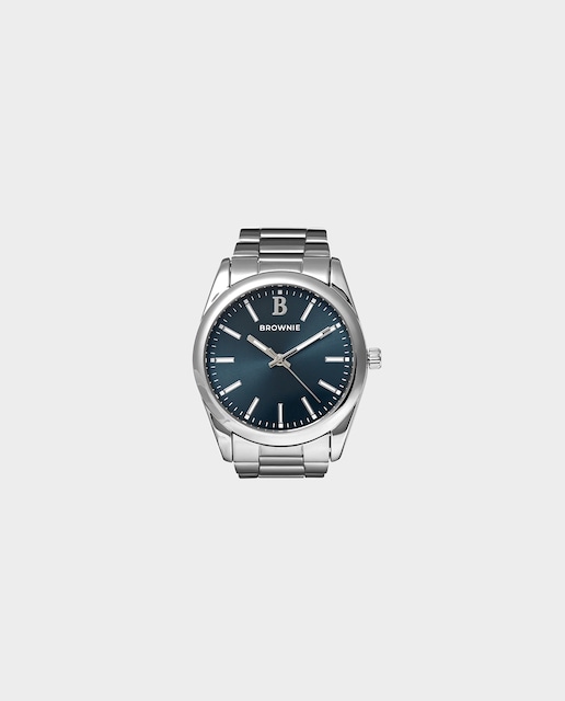 Imagem 0 de Relógio Analógico de Aço com Mostrador em Azul-escuro