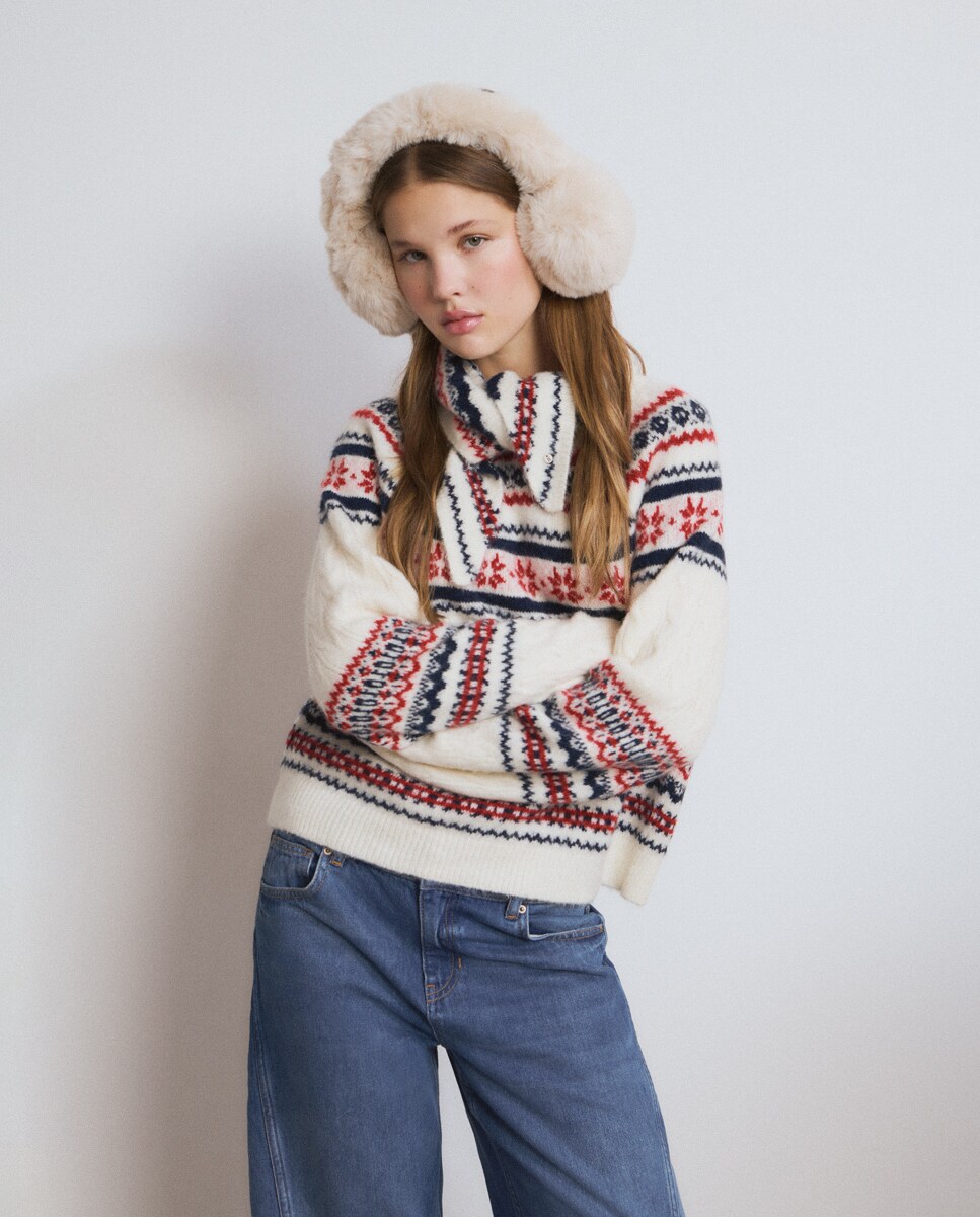 Protetores de Orelhas de Pelo Bege-3