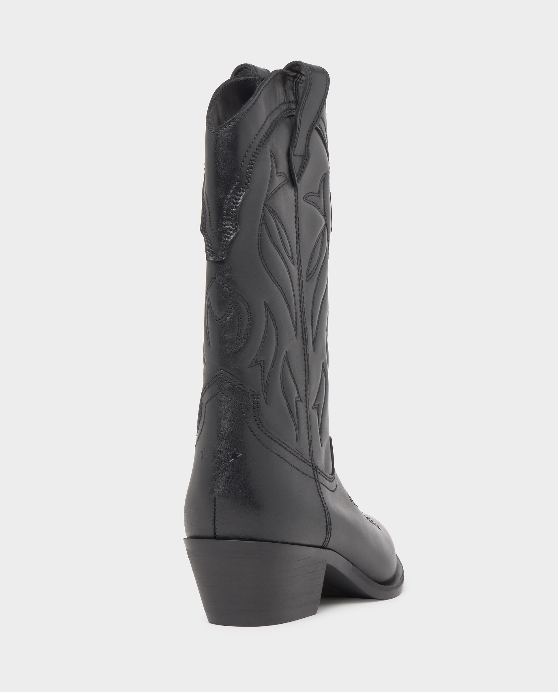 Botas de Pele Estilo Cowboy Preto-5