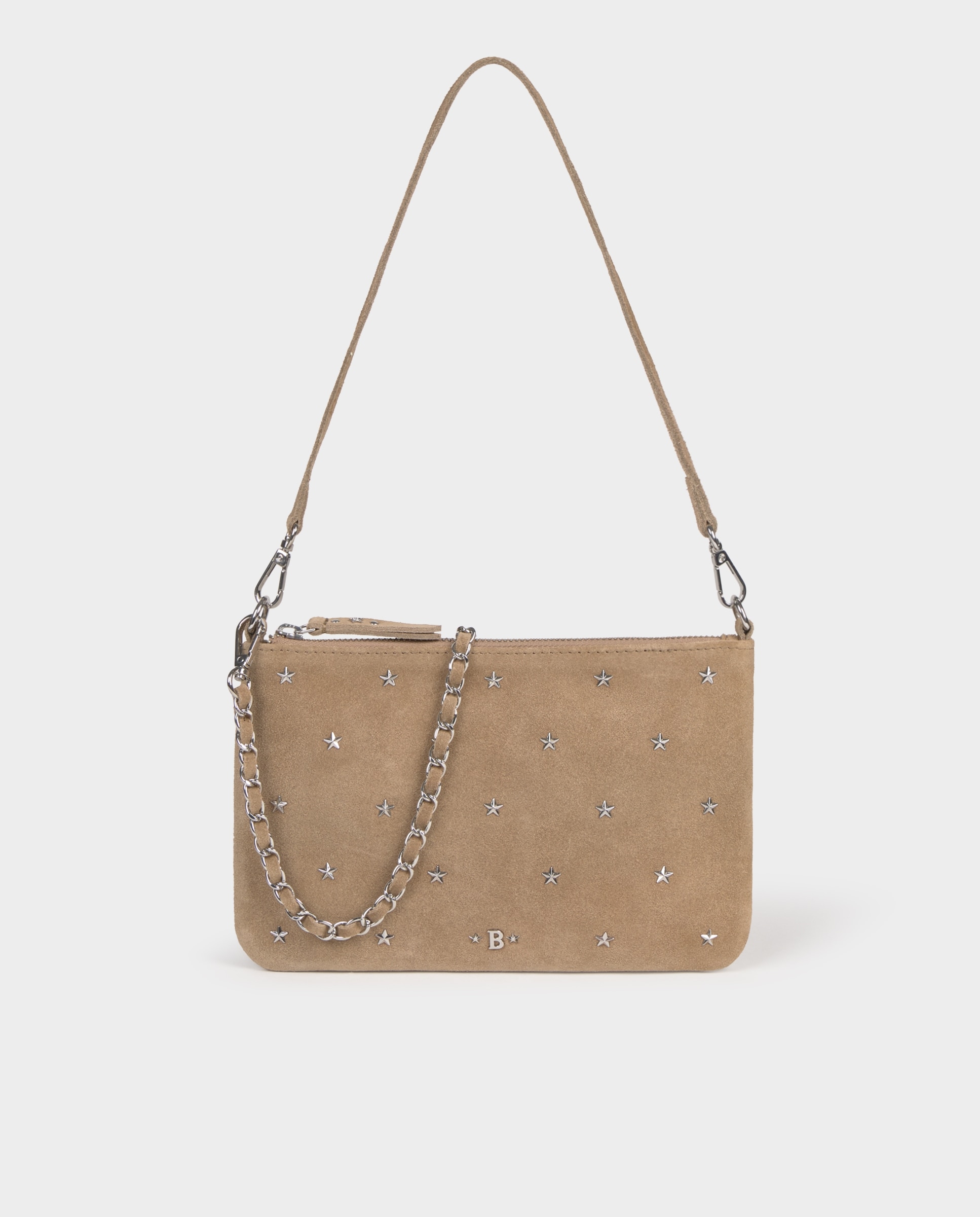 Imagem 0 de Mala de Ombro em Taupe com Estrelas