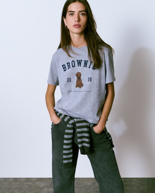 Imagem 0 de T-shirt de Manga Curta com Logo e Cachorro