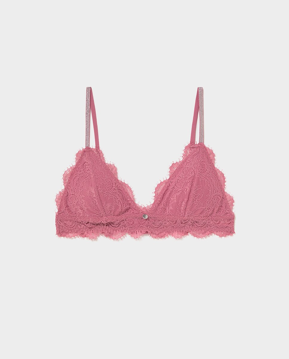 Soutien sem Aro com Renda Rosa-4