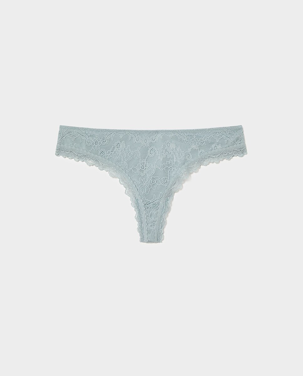 Cueca Lisa com Renda Azul-claro-5
