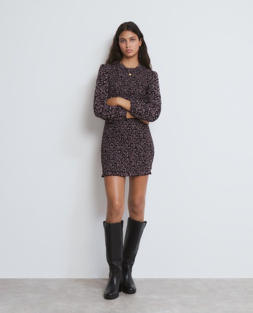 Imagem 0 de Vestido Curto Estampado Smock